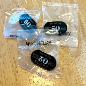 NWT 3 Starbucks 50th Anniversary Pins